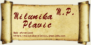 Milunika Plavić vizit kartica